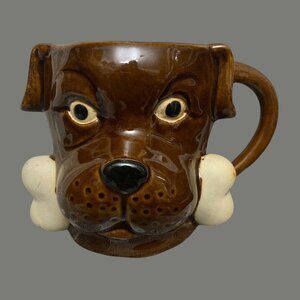 Boston Warehouse Dog Face Ceramic Mug With Bone Handle